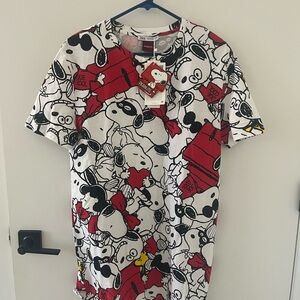 Zara Snoopy Red and Black Graphic T-Shirt Dress